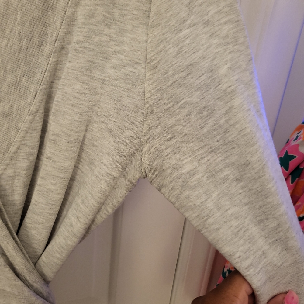 Athleta Grey Wrap Sweater - Picture 6 of 9